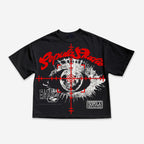 Shooter's Eye Retro Distressed Graphic Cropped T-shirt