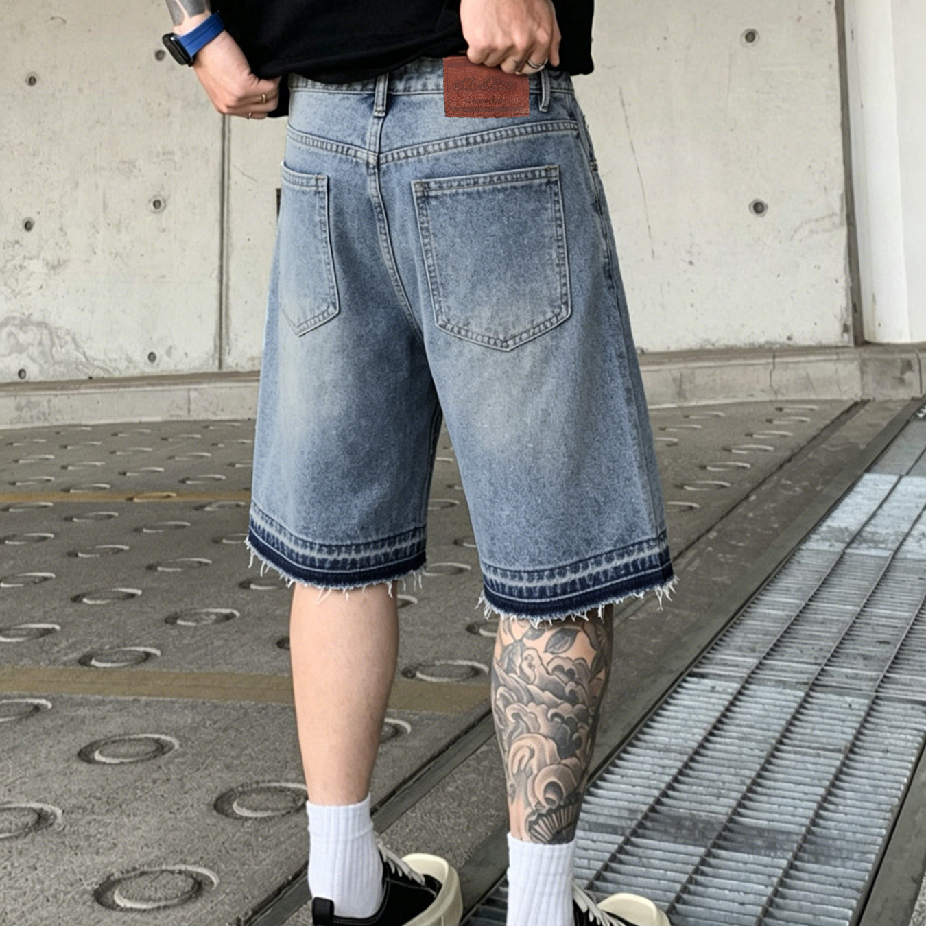 Y2k Trendy Rhinestone Loose Denim Shorts