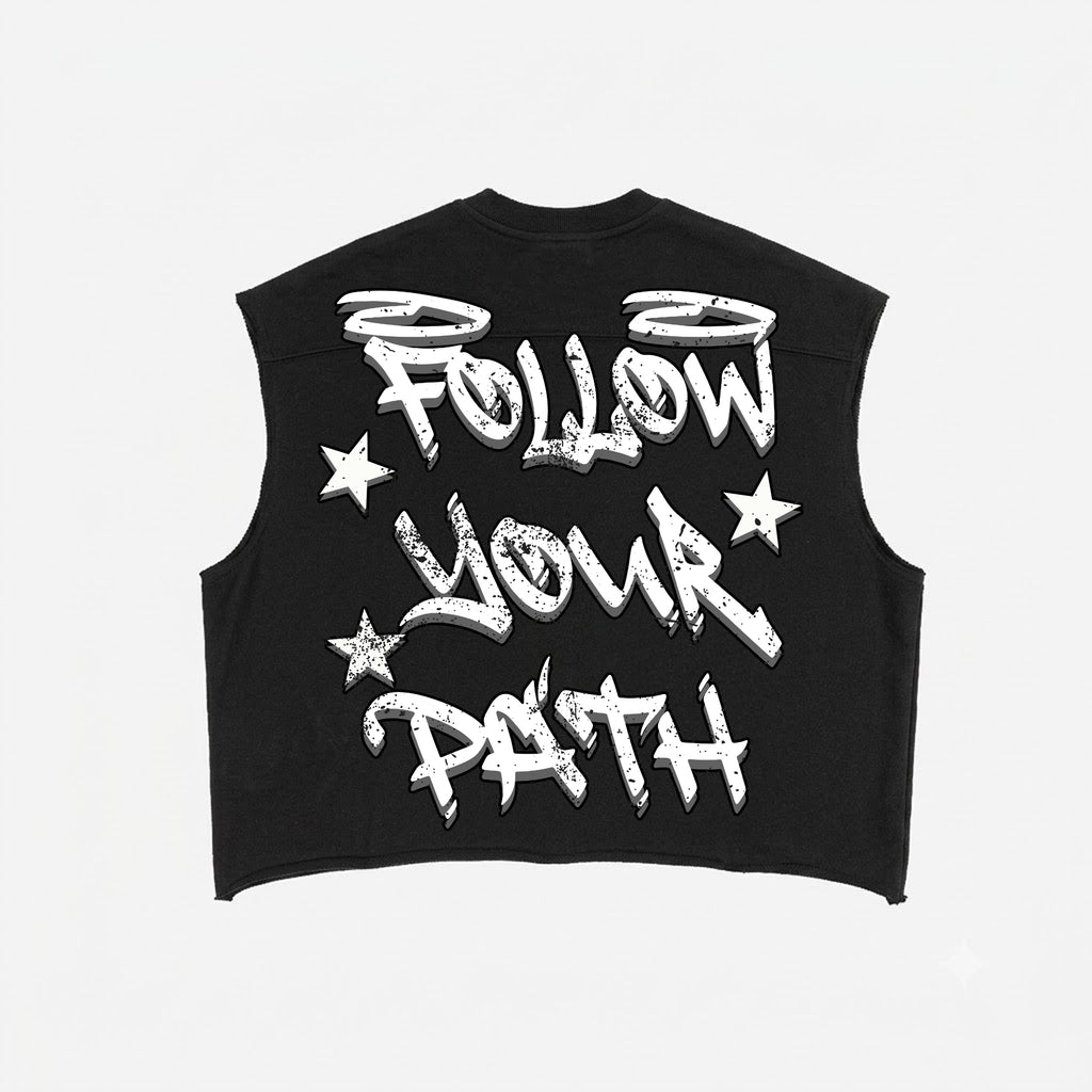Hip-hop Street Boy Walks His Own Path Graphic Short Tank Top