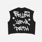 Hip-hop Street Boy Walks His Own Path Graphic Short Tank Top