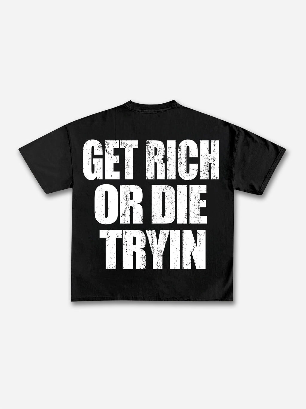Vintage Get Rich Money Portrait Print Cotton T-shirt
