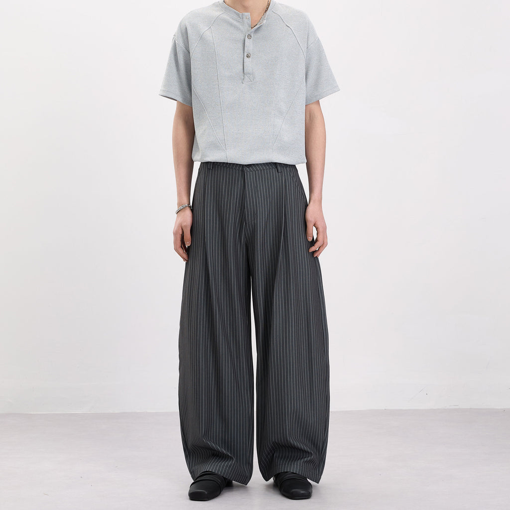 Streetwear Striped Wide-leg Trousers