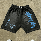 Men's Letter Star Print Drawstring Loose Casual Basketball Shorts