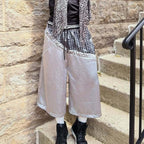 Fashionable Plaid Color-blocked Drawstring Casual Shorts