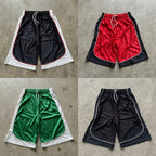 Color-blocked Drawstring Casual 1/2 Shorts