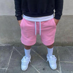 Unisex Y2k Harajuku Solid Letter Pink Sport Shorts