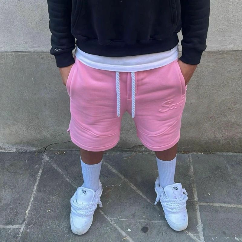 Unisex Y2k Harajuku Solid Letter Pink Sport Shorts