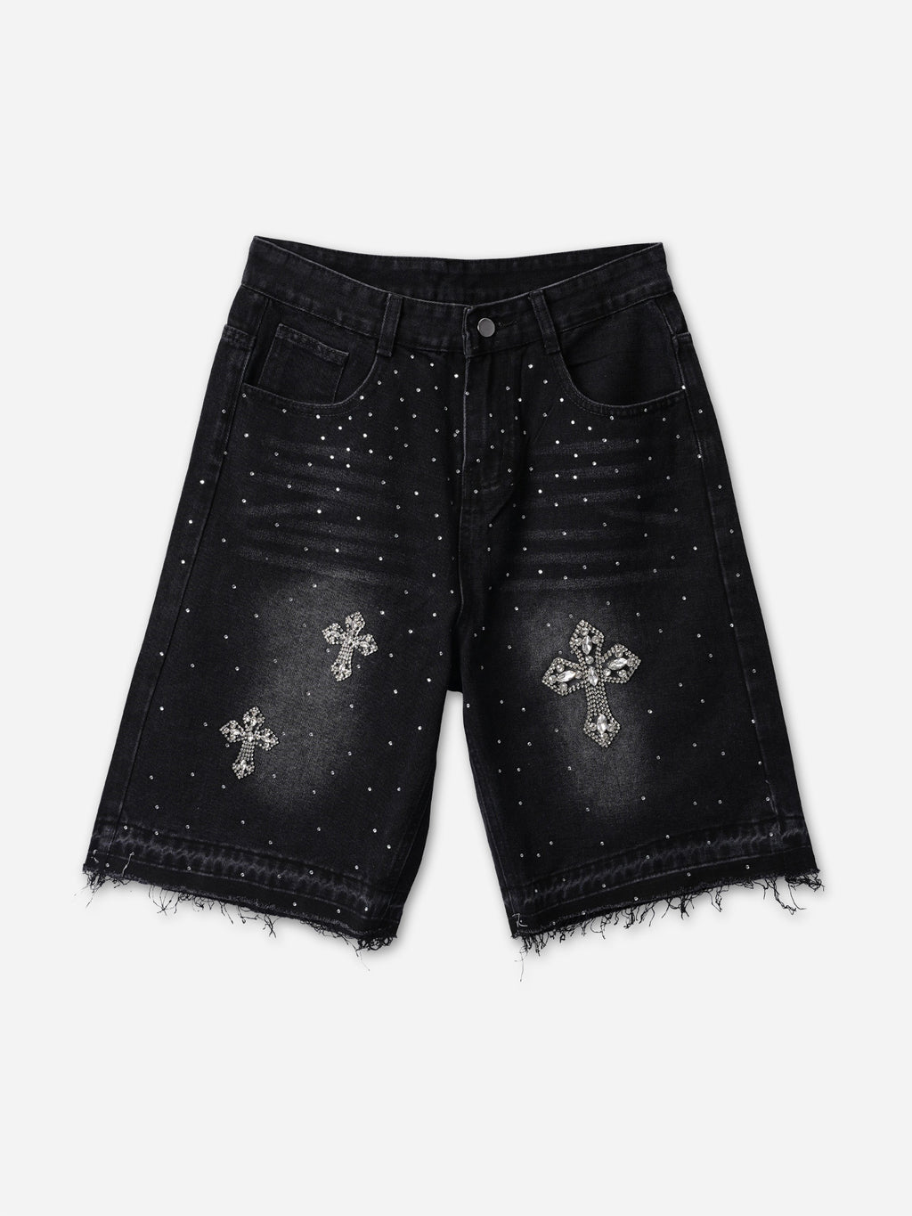 Hiphop Cross Hot Diamond Denim Shorts