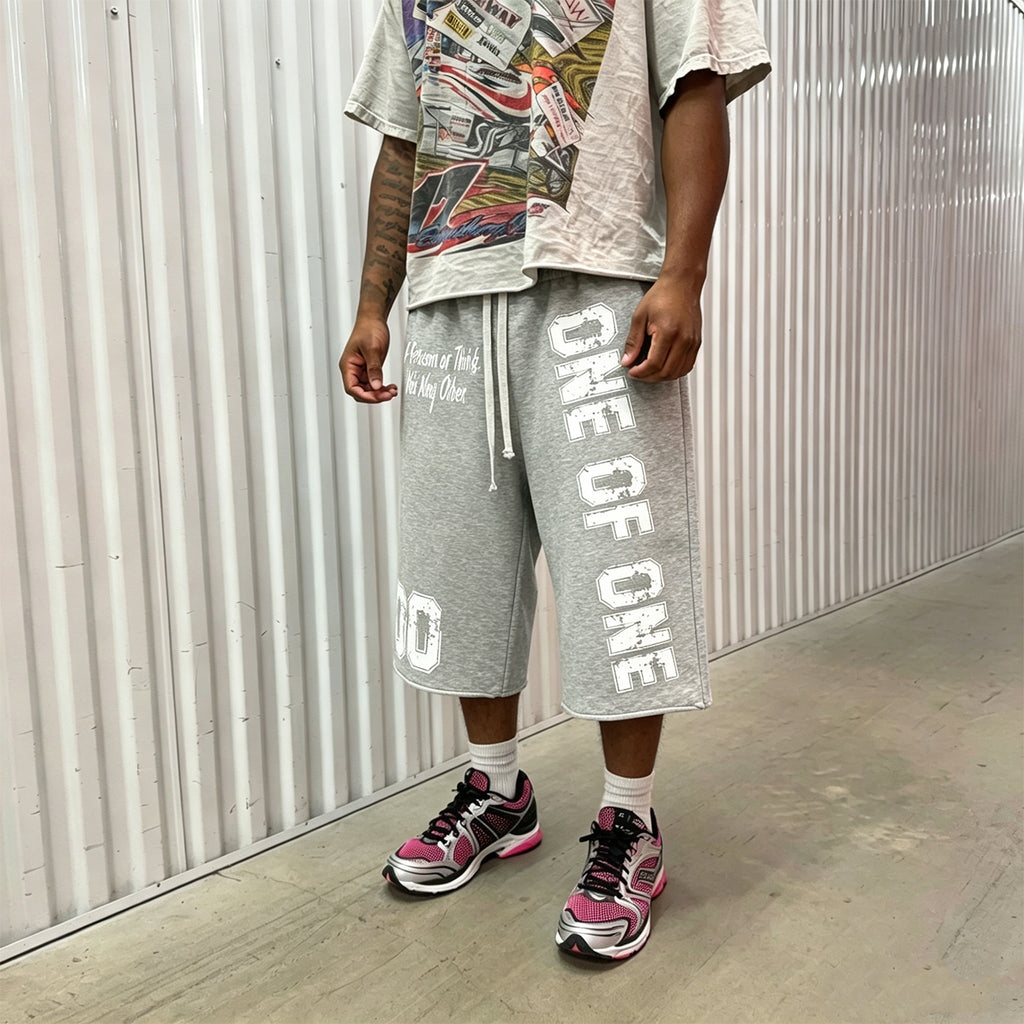 Vintage Word Graphic Drawstring Casual Pocket  3/4 Shorts