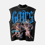 God's Child Retro Flowers Angel Graphic Tank Top