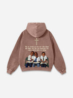 Vintage First Sunday Faith Graphic Acid Washed Oversized Hoodie