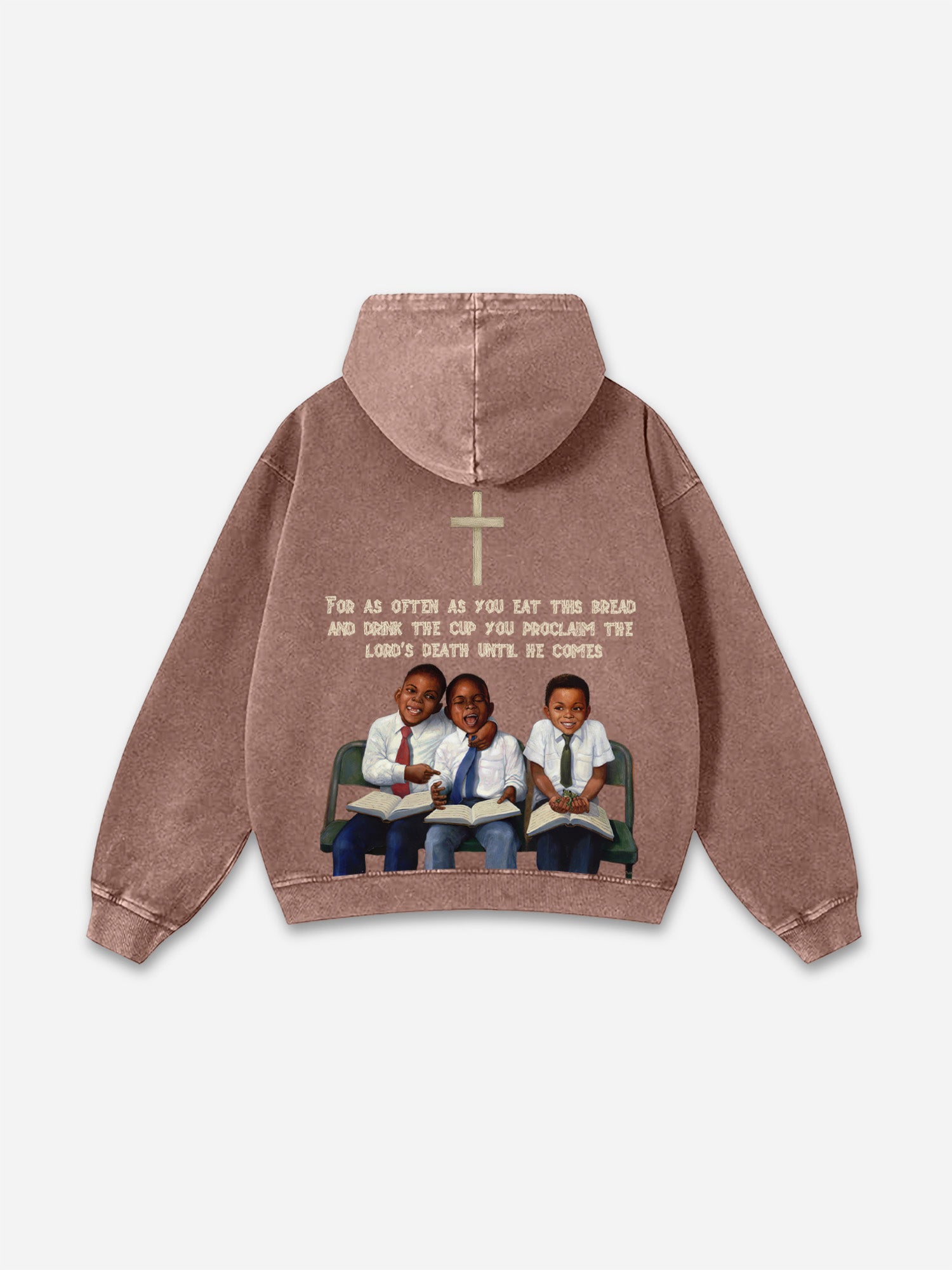 Vintage First Sunday Faith Graphic Acid Washed Oversized Hoodie
