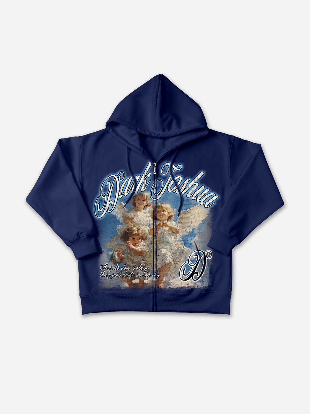 Dark Joshua Angel Graphic Zip-up Hoodie