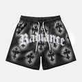 Classic Panda Black White Radiance Cross Graphic Mesh Athletic Shorts