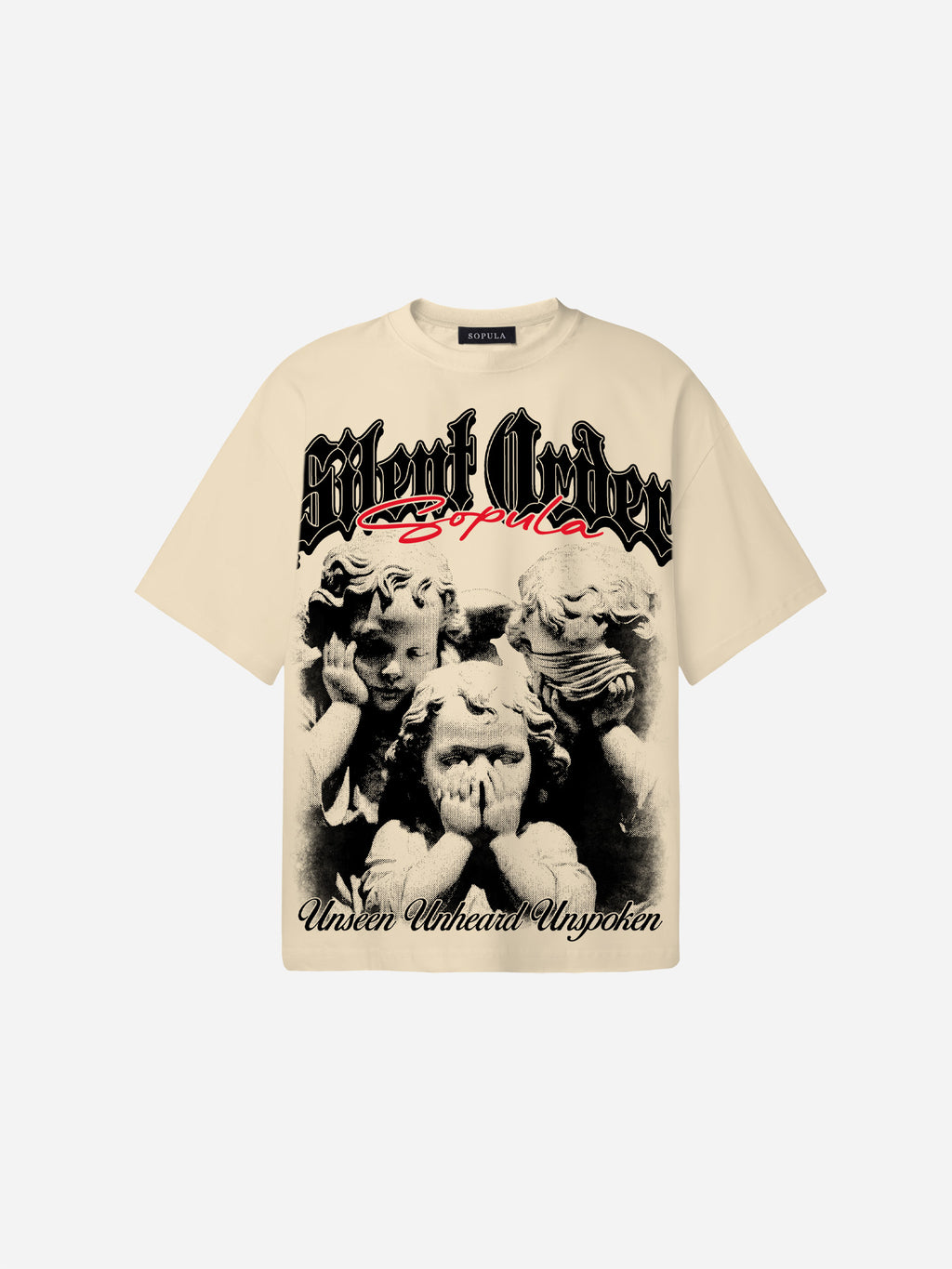 Blind Mute Bound Vintage Angel Graphic Cotton T-shirt