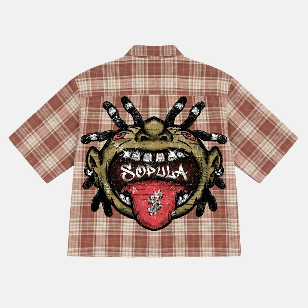 Hip Hop Vintage Street Style Boy Graphic Plaid Jacket Shirt