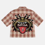 Hip Hop Vintage Street Style Boy Graphic Plaid Jacket Shirt