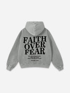 Vintage Faith Over Fear Graphic Acid Washed Oversized Hoodie
