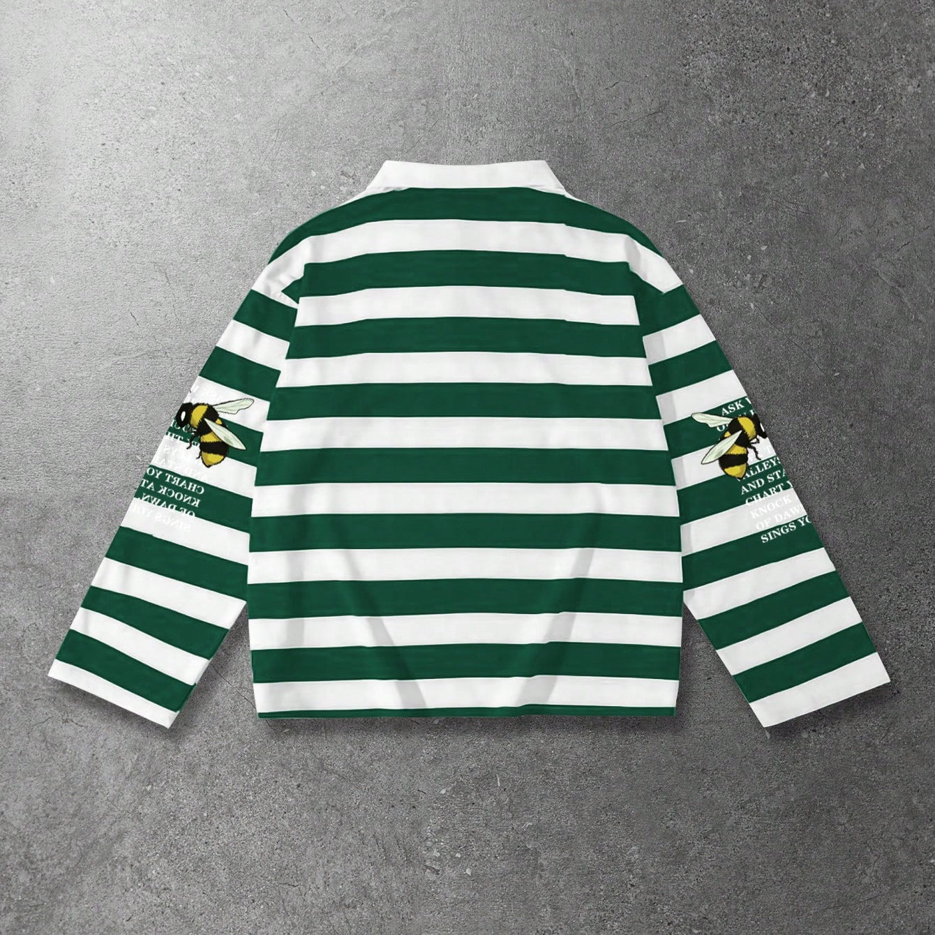 Streetwear Men's Patterned Striped Long-sleeve Polo Shirt