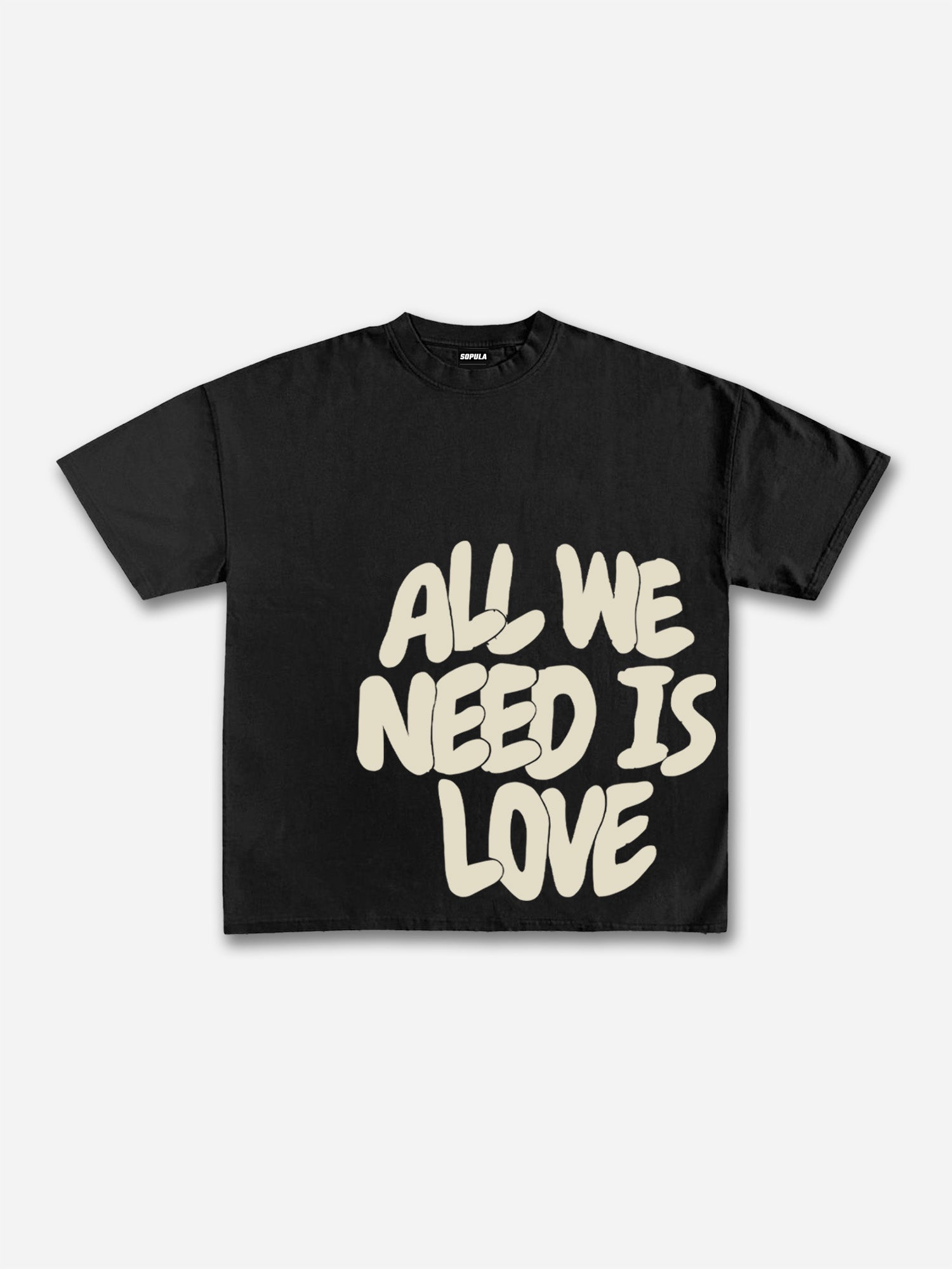 All We Need Is Love Print Graphic Cotton T-shirt