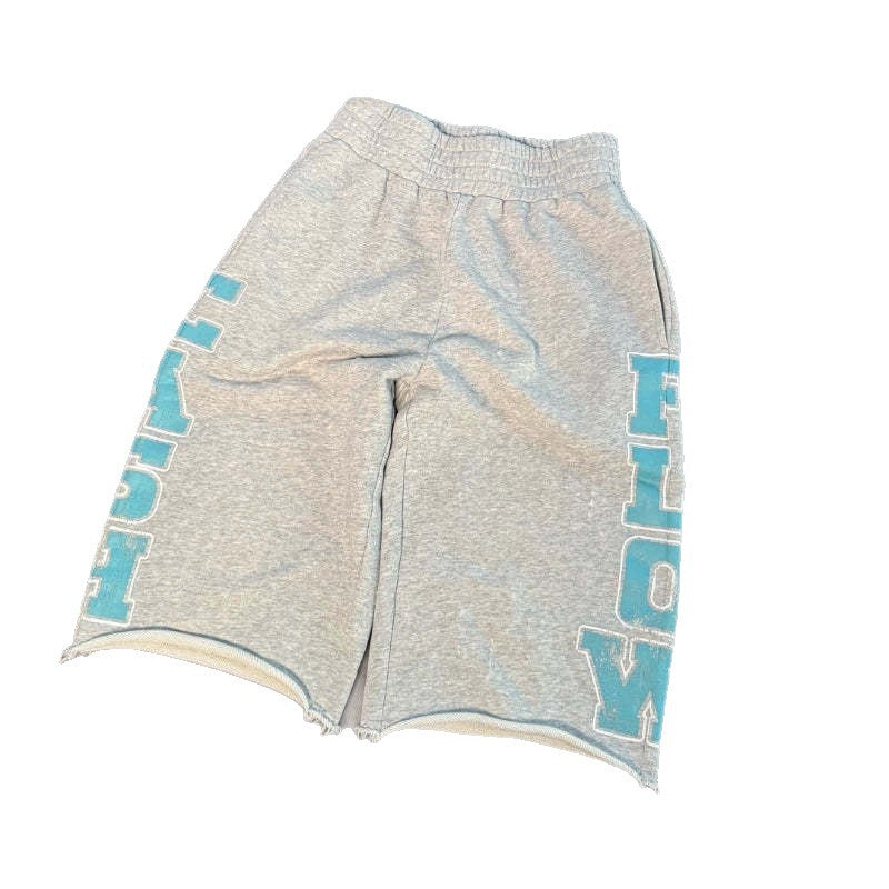 Street-style Letter Flow Cash Print Loose-fitting Sports Shorts