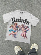 Saints Floral Angel Graphic Cotton T-shirt