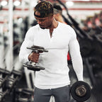 Men's Sports Fitness Stretch Long-sleeve Polo T-shirt