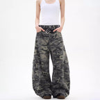 Buck Knife Camouflage Denim Wide-leg Work Baggy Jeans