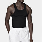 Men's Cotton Ribbed Sleeveless Sports Tank Top