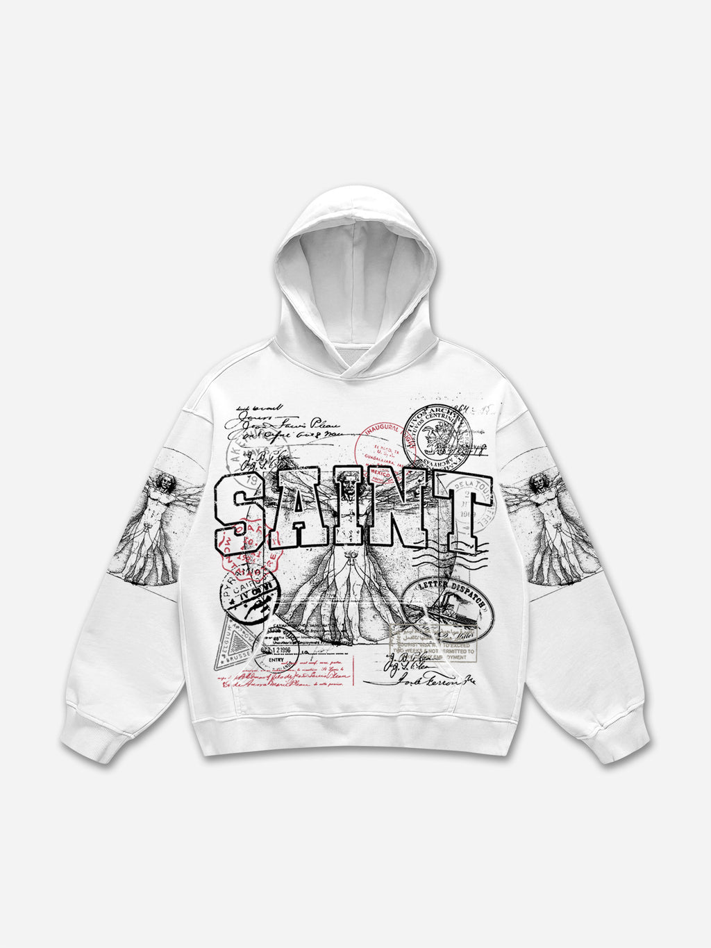 Saints Vitruvian Man Vintage Graphic Hoodie