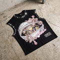 Sparkling Rhinestone Diamond Lip Graphic Tank Top
