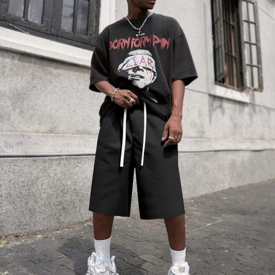 Men's Drawstring Sweatpants  3/4 Shorts