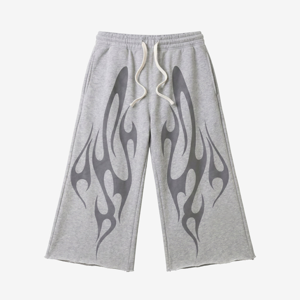 Vintage Flame Graphic Terry Wool Capri Sweatpants