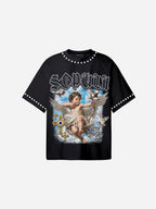 Sopula Retro Angel Cross Graphic Cotton T-shirt