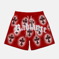 Bulls Red Radiance Cross Graphic Mesh Athletic Shorts