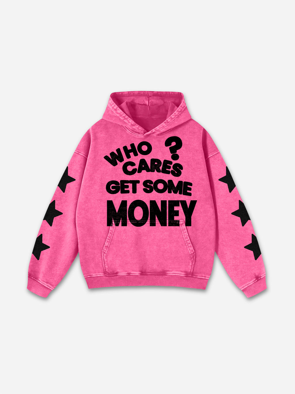 Vintage Chasing Money Graphic Acid Washed Oversized Hoodie