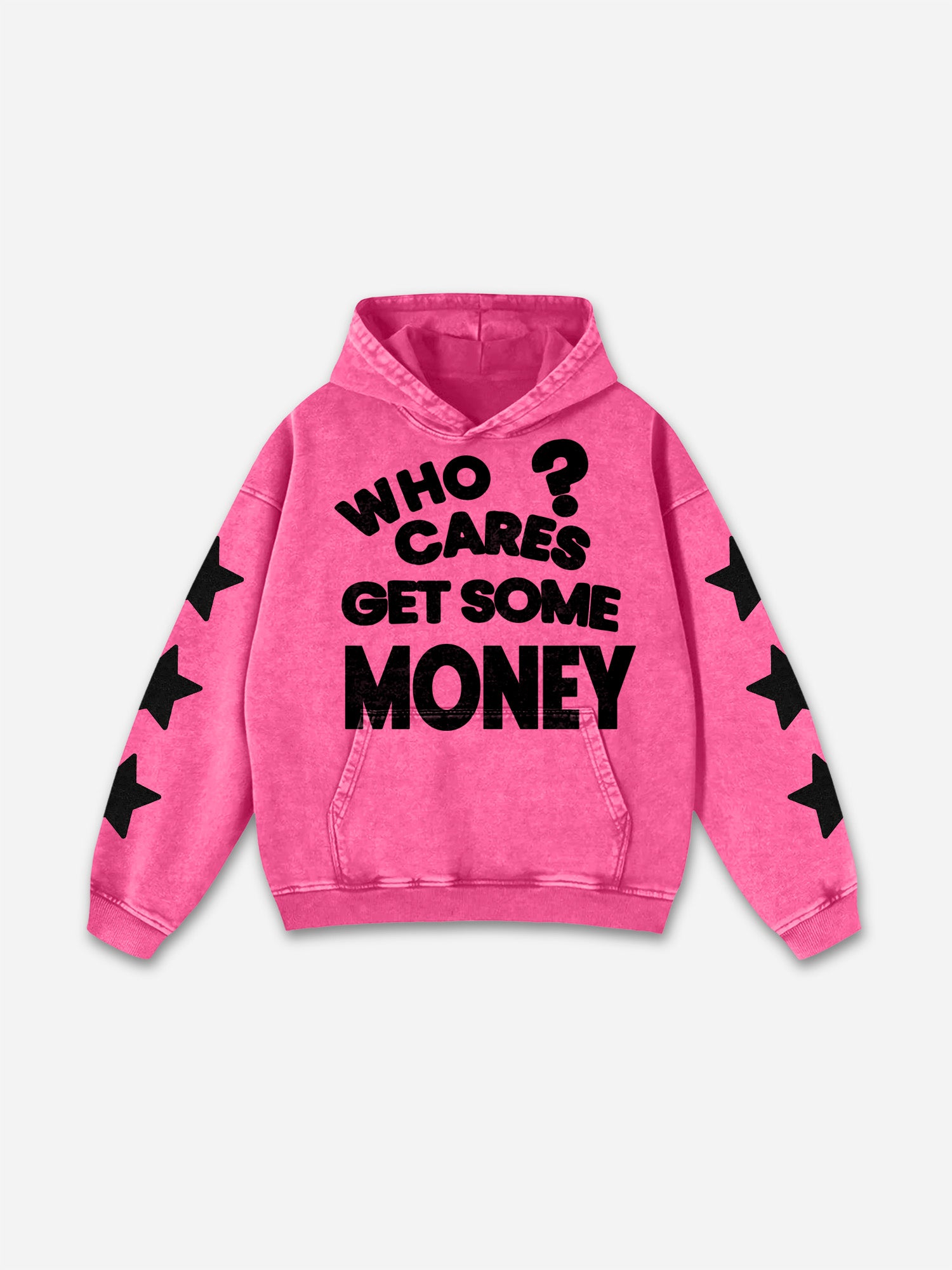 Vintage Chasing Money Graphic Acid Washed Oversized Hoodie