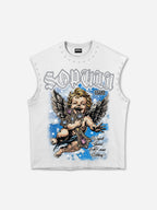 Sopula Angel Of The Cross Graphic Rhinestone Tank Top
